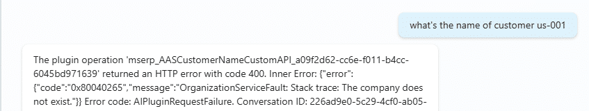 Copilot Studio error