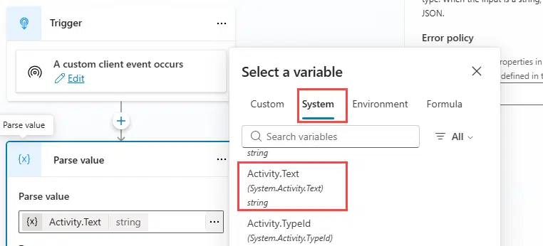 Activity.Text variable