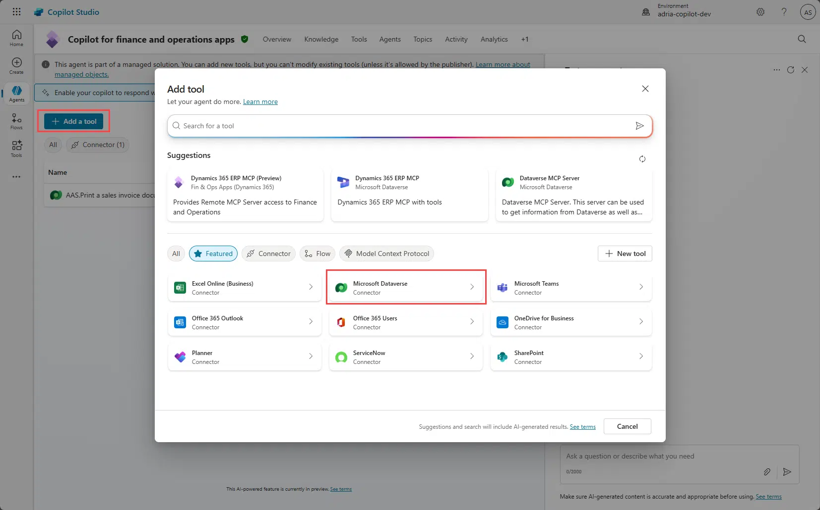 Add your AI tool in Copilot Studio