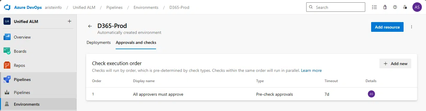 Environment approvals