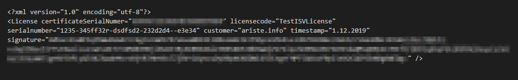 Create an ISV license from a cryptographic USB token