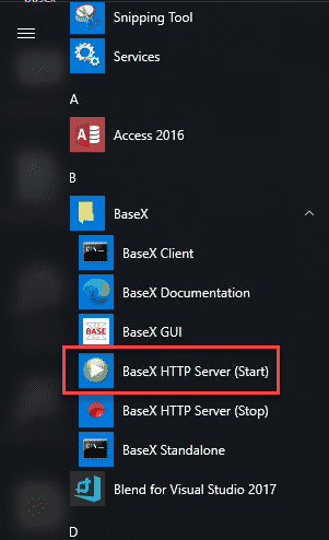 SocrateX y Application checker 6 Iniciar el servidor de BaseX